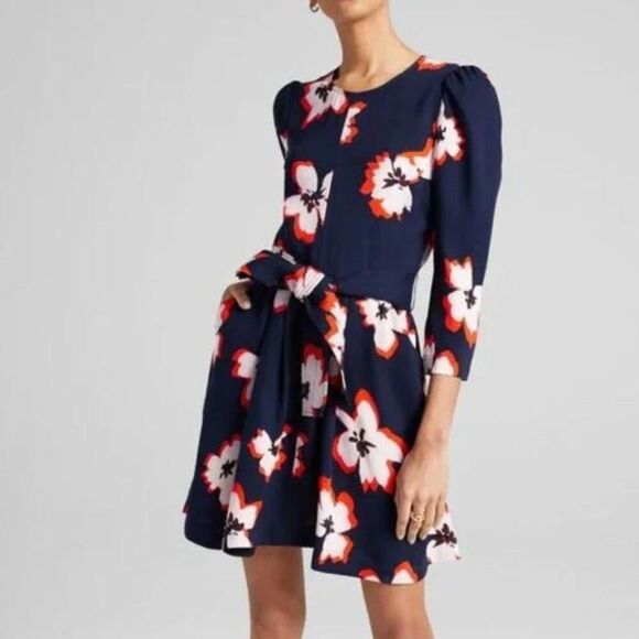 A.L.C. Stella Floral Silk Dress in Midnight Floral Sz 6 Elegant - Picture 1 of 14